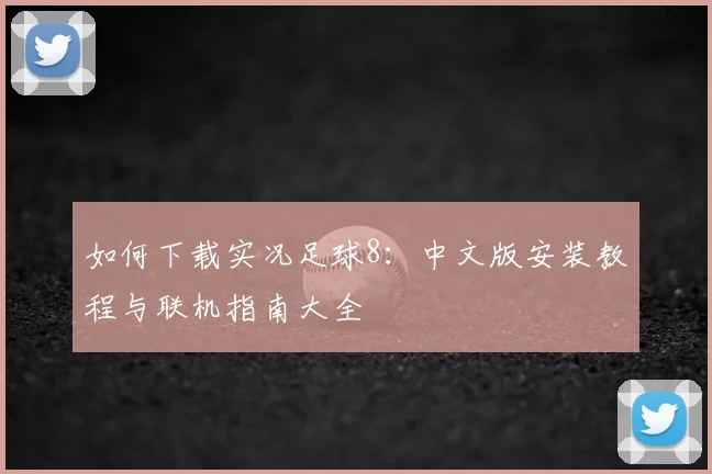 如何下载实况足球8：中文版安装教程与联机指南大全